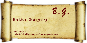 Batha Gergely névjegykártya